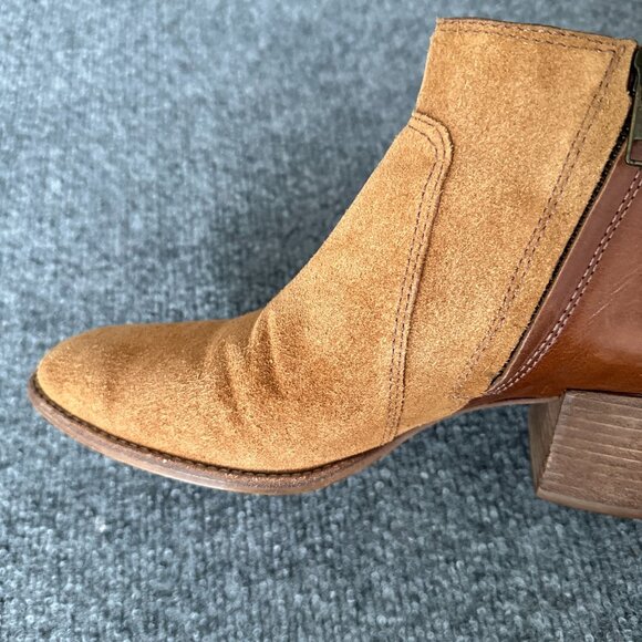 Madewell Asher Booties Womens 7 Brown Suede Leather Side Zip Heel Casual Boots - Picture 13 of 16